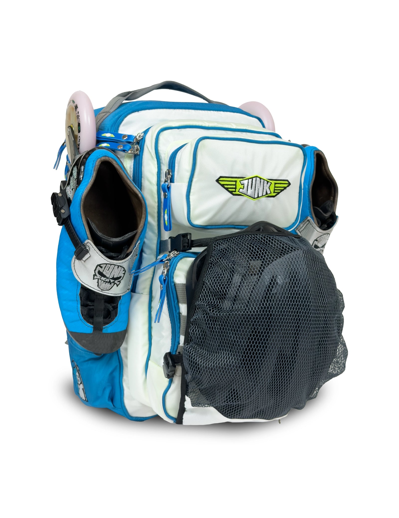 Skate Backpack White + Electric Blue