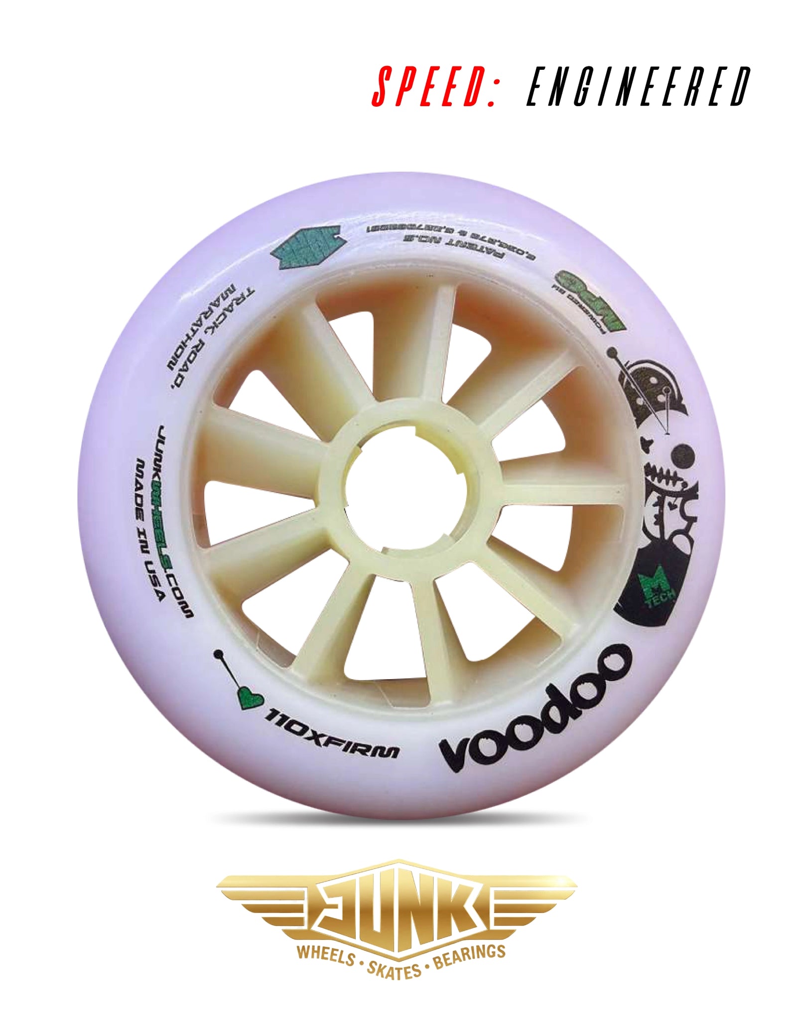 Junk Voodoo 🔮 Inline Race Wheels – 80–110mm (Firm • X-Firm • XX-Firm)
