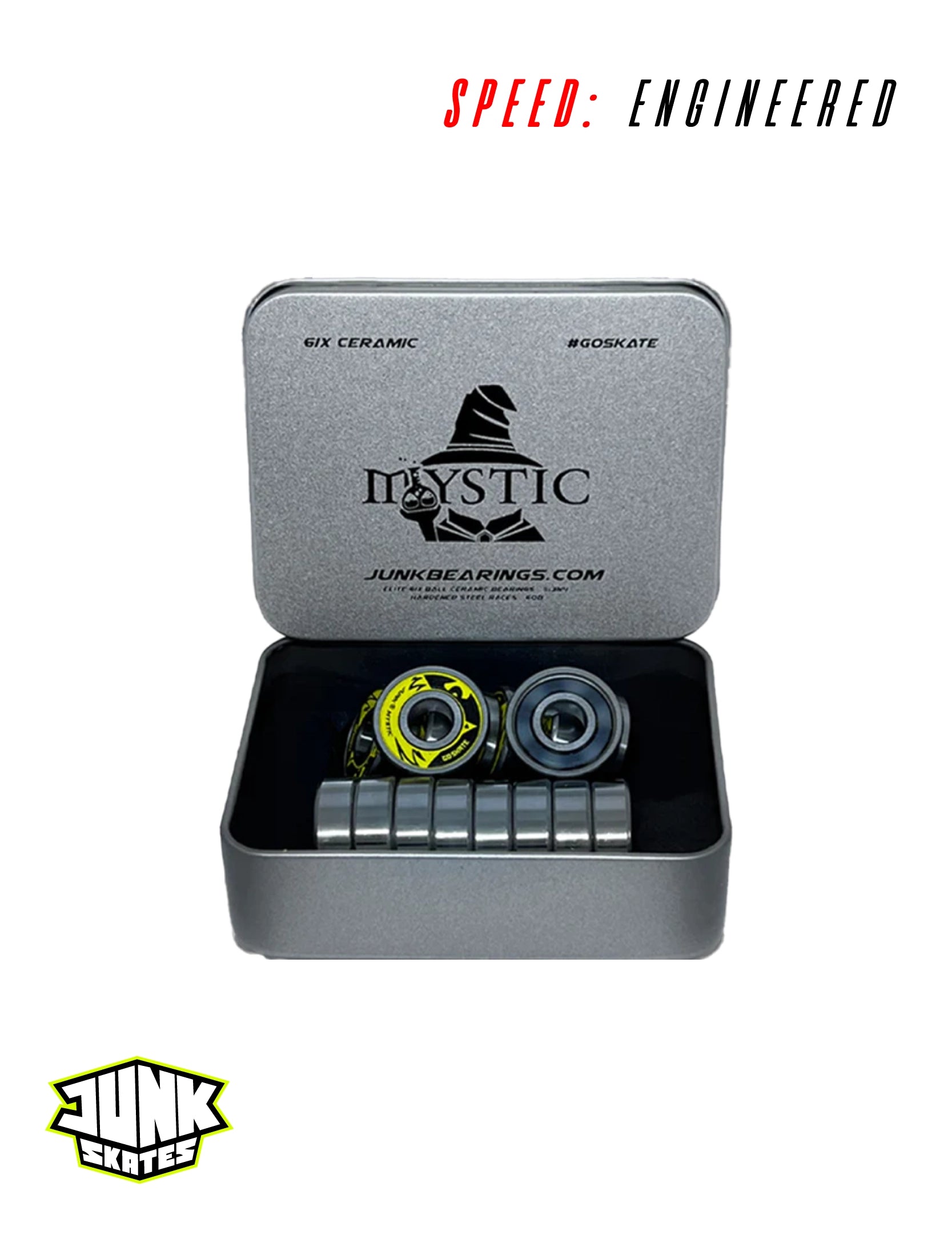 Junk Mystic 6ix Ceramic Bearings 🛼 – Si3N4 Ceramic Balls, Nylon