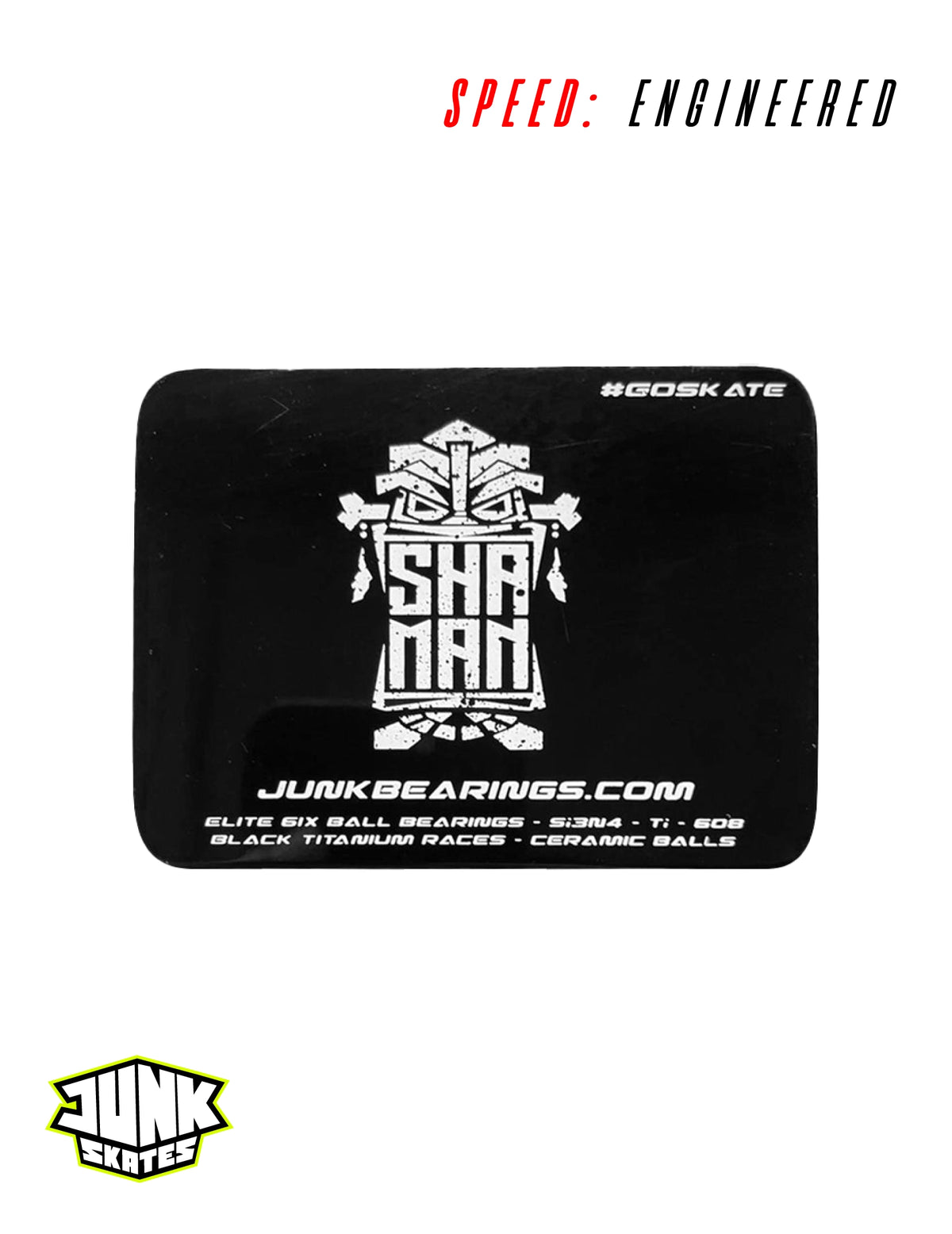 Shaman Elite 6ix Ball Ceramic + Black Titanium Bearings 🛼⚫🔥 – World-Class Speed (Set of 16)