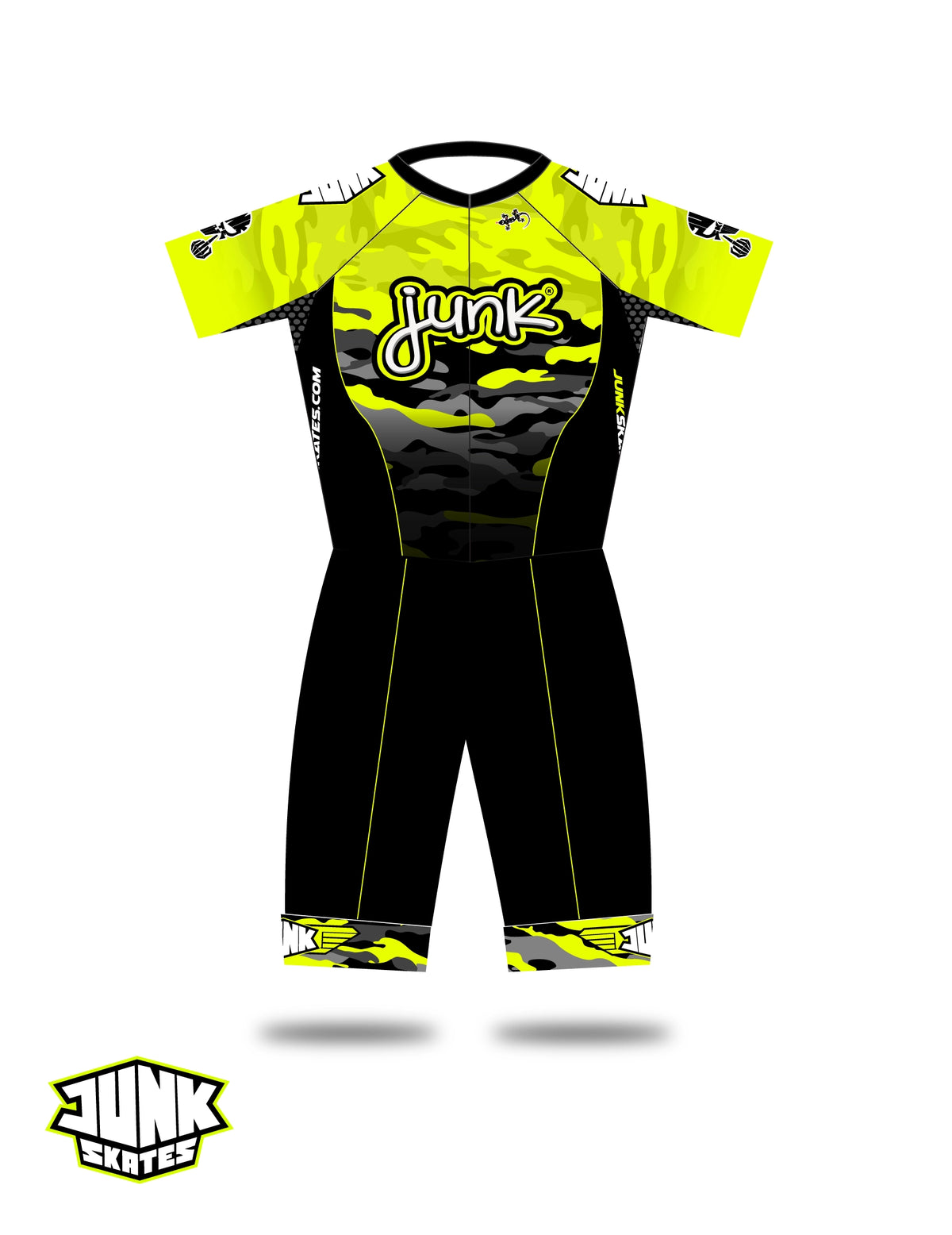 Junk Wheels Yellow Fluo Camo Pro Racing Suit