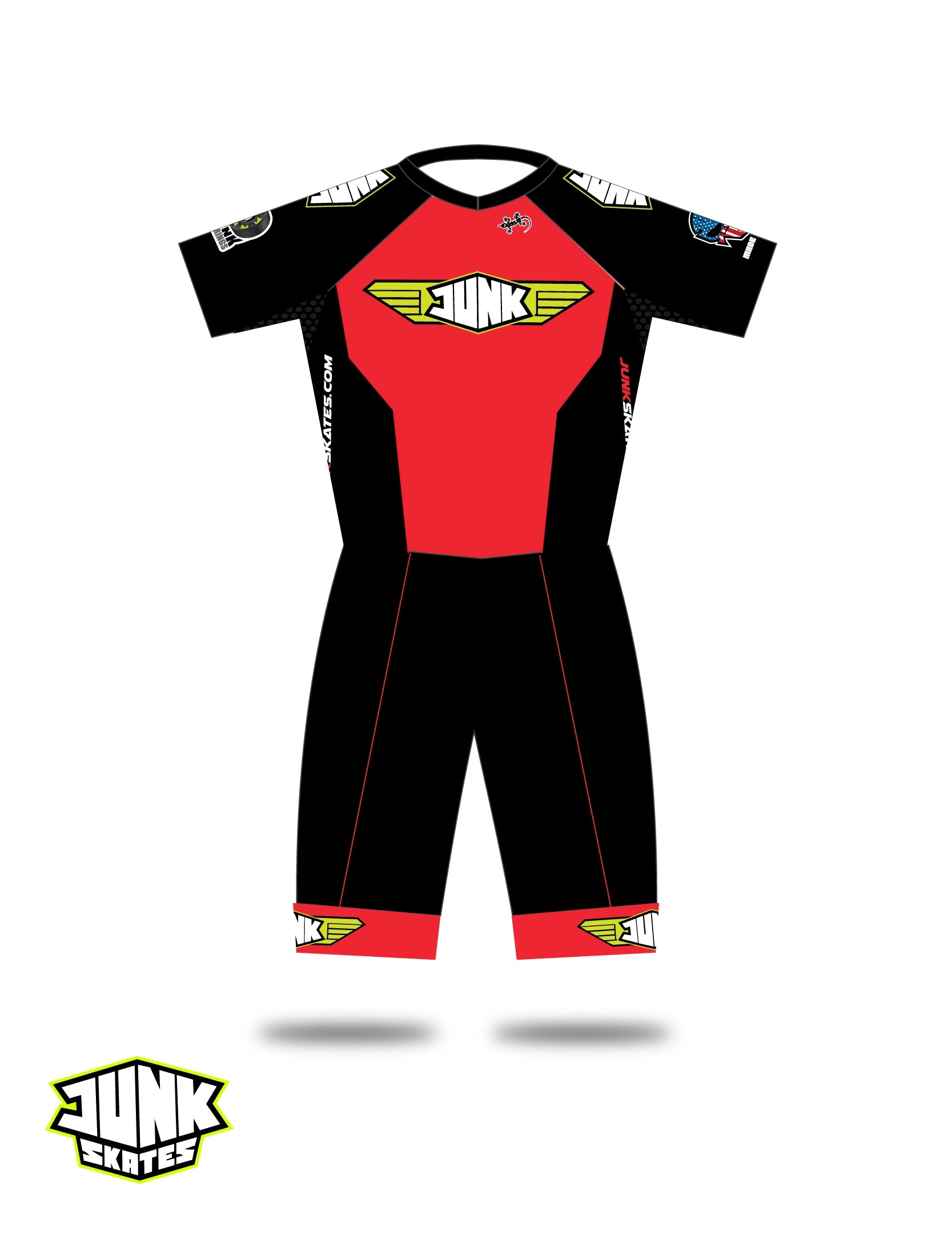 Red Junk Wheels Pro Racing Suit Short Sleeve