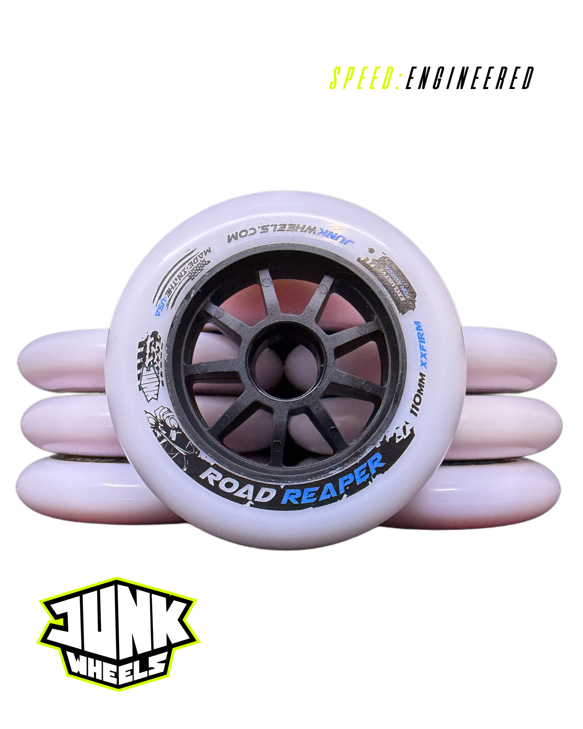 Junk Road Reaper Korea Edition XFirm Set Of 8 Wheels - Black Hub 