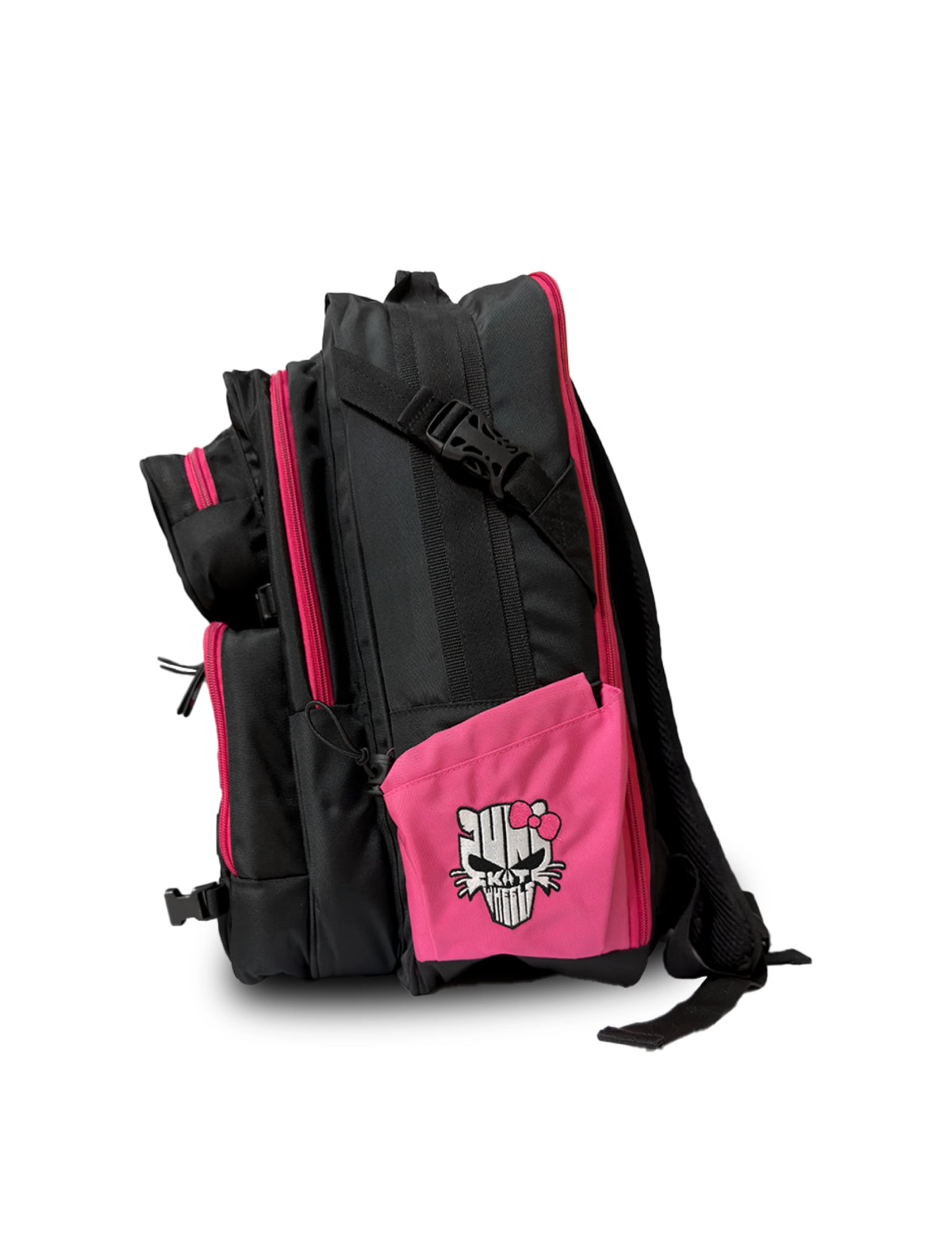 Skate Backpack Black and Fluo pink