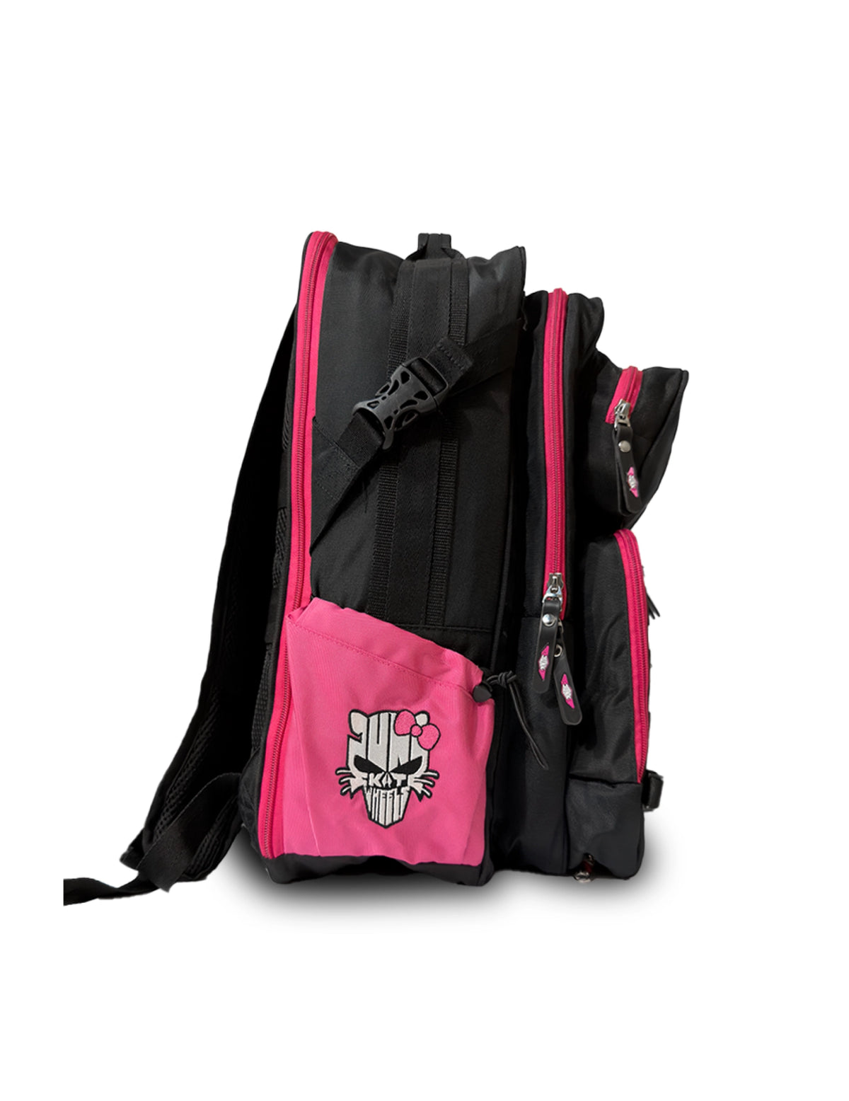 Skate Backpack Black and Fluo pink