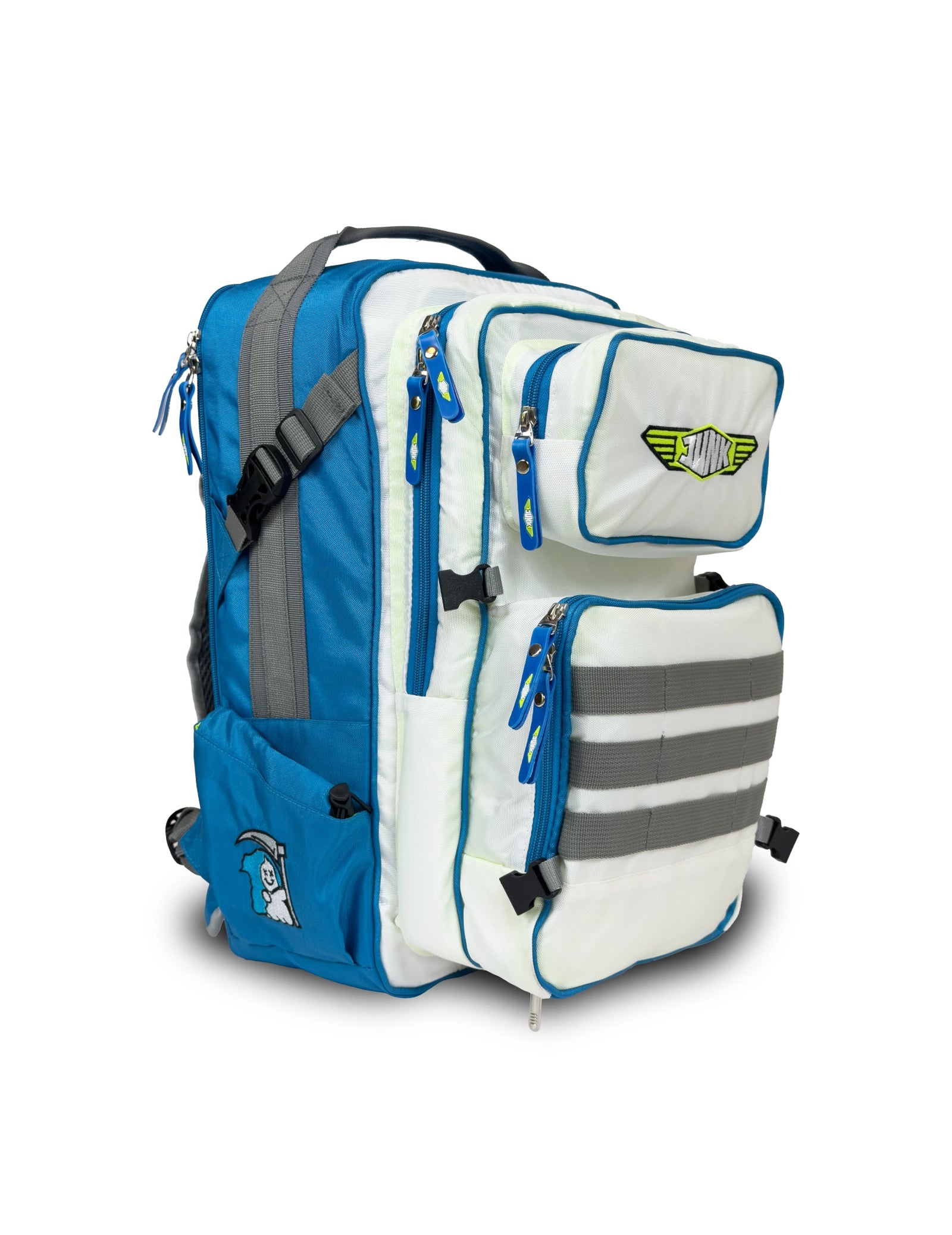 Skate Backpack White + Electric Blue
