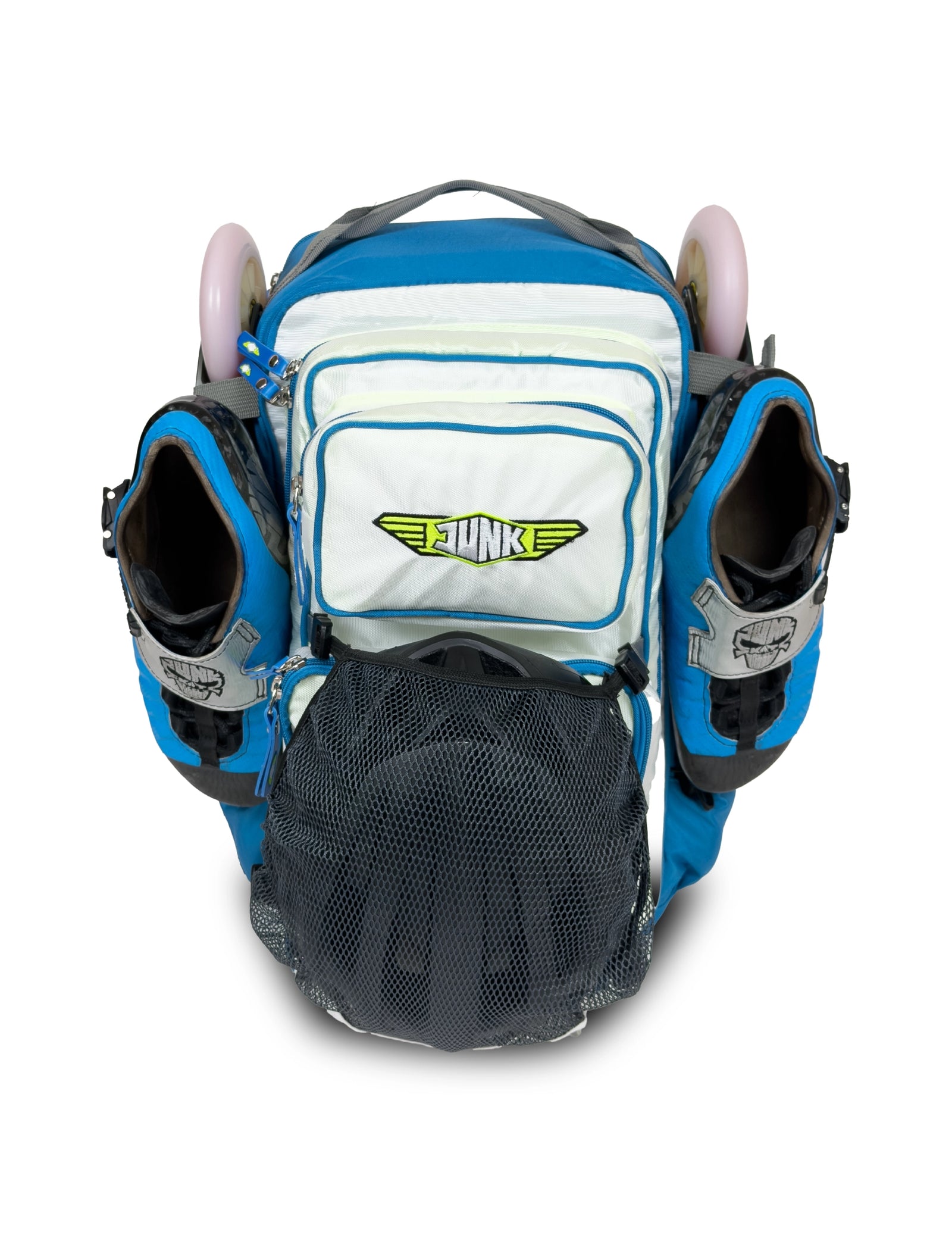 Skate Backpack White + Electric Blue