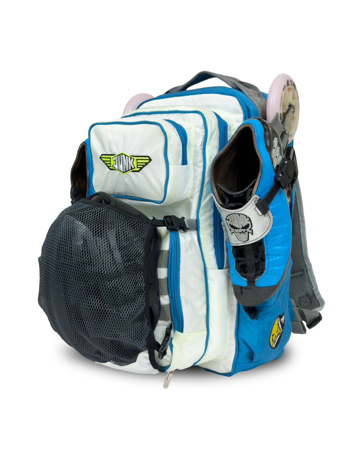 Skate Backpack White + Electric Blue