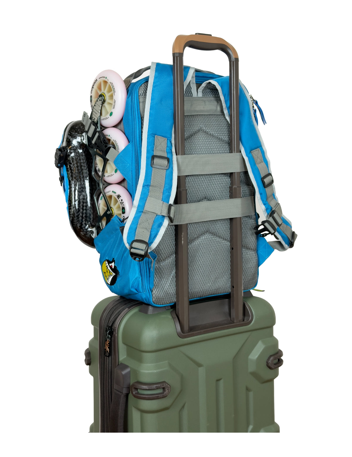 Skate Backpack White + Electric Blue
