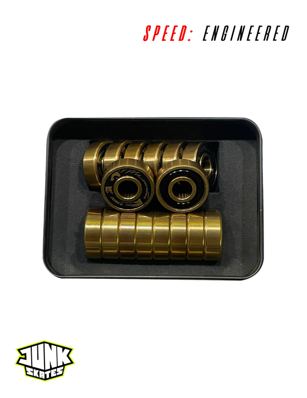 Shaman Gold Bearings 🛼💛 – 6ix-Ball Ceramic, Gold Titanium Races