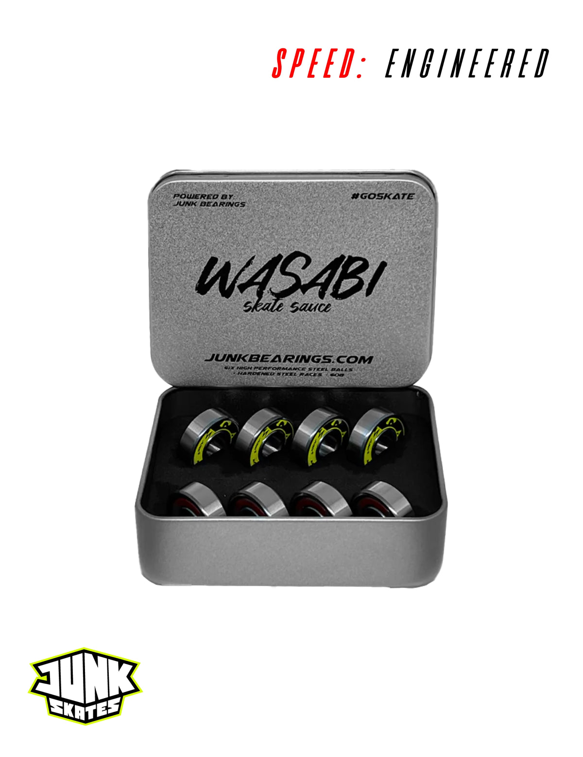 Wasabi SkateBoard Bearings - Set of 8