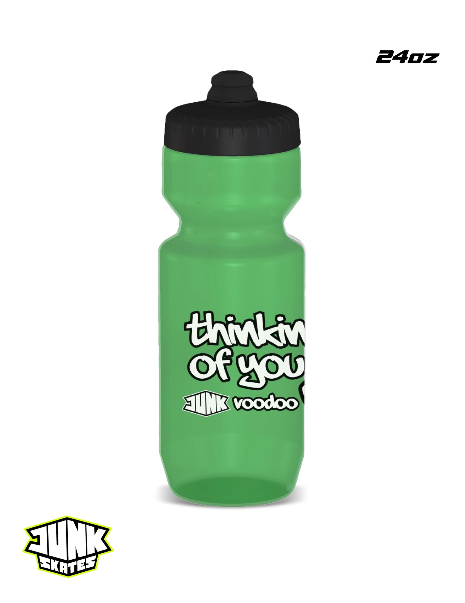 Thinking of You Transparent Green Water Bottle – Big Mouth 21 or 24oz (Made in USA)