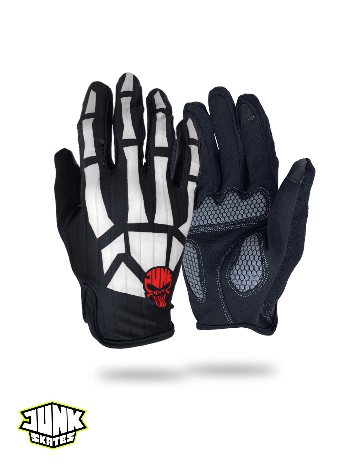 Junk White Bones Aero Racing Large Gloves