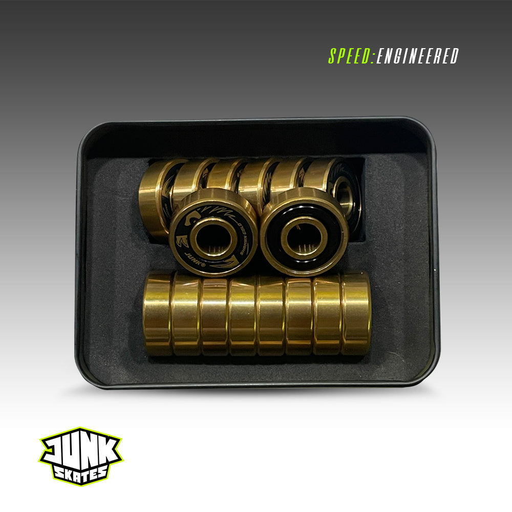 Junk Shaman Gold 6ix Ball Elite Racing Bearings - 16 Pack