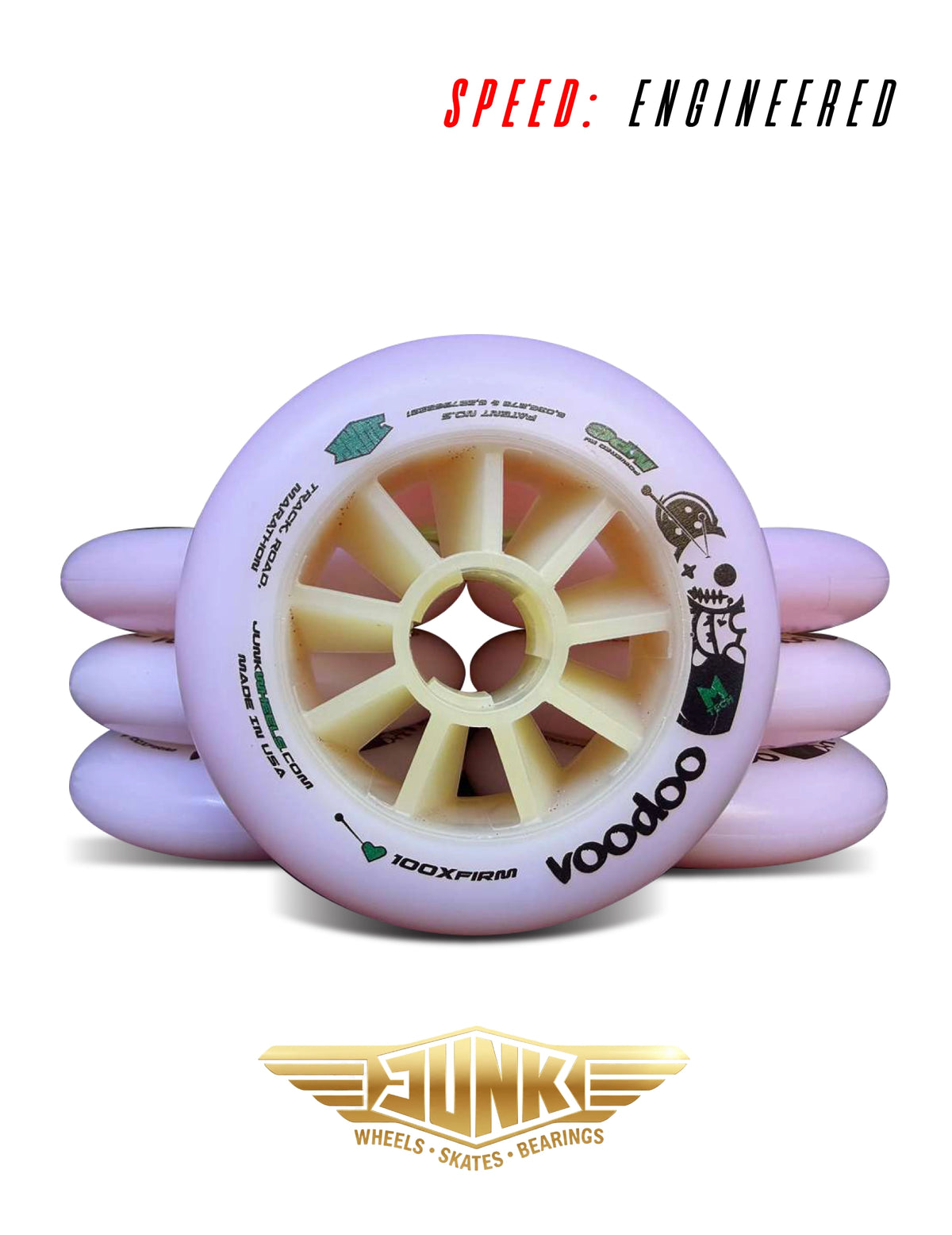 Junk Voodoo 🔮 Inline Race Wheels – 80–110mm (Firm • X-Firm • XX-Firm)