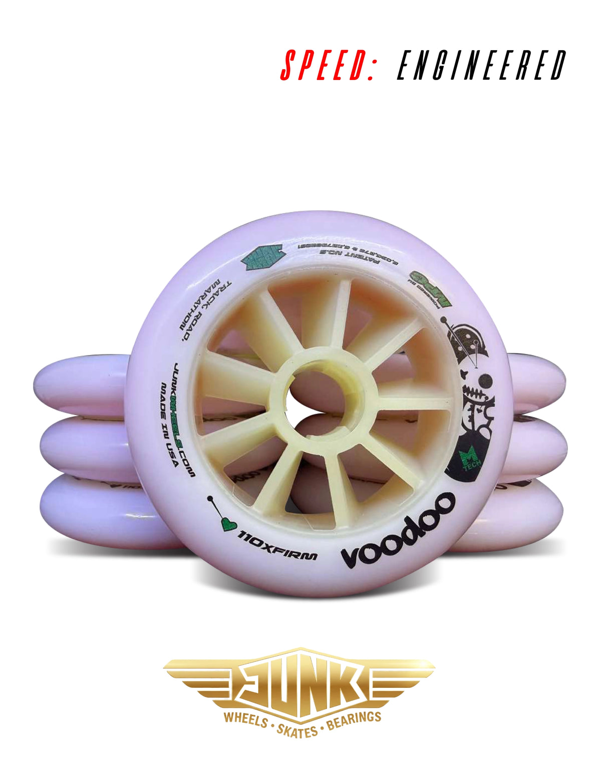 Junk Voodoo 🔮 Inline Race Wheels – 80–110mm (Firm • X-Firm • XX-Firm)