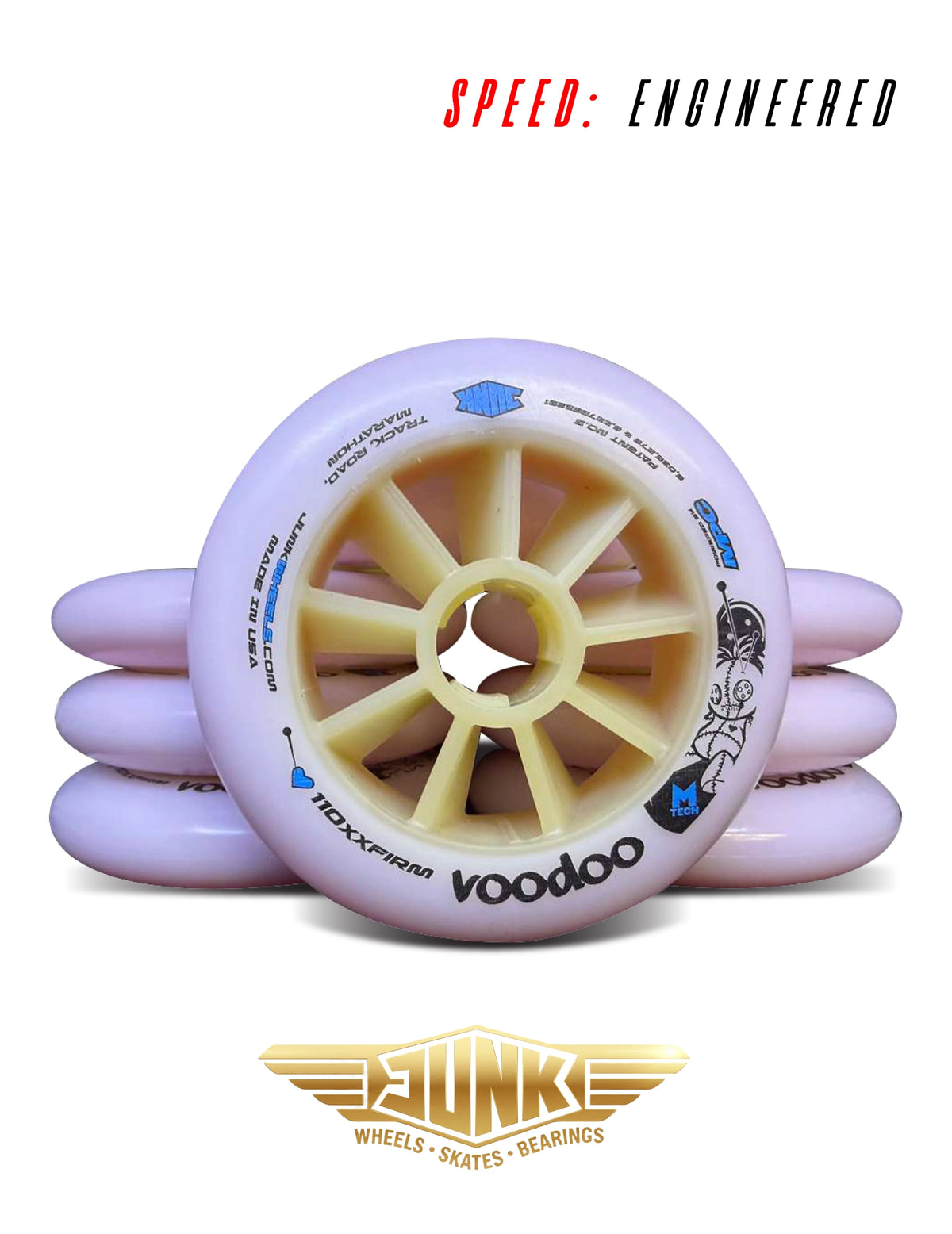 Junk Voodoo 🔮 Inline Race Wheels – 80–110mm (Firm • X-Firm • XX-Firm)