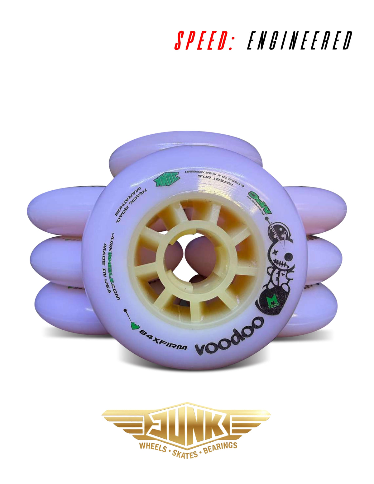 Junk Voodoo 🔮 Inline Race Wheels – 80–110mm (Firm • X-Firm • XX-Firm)