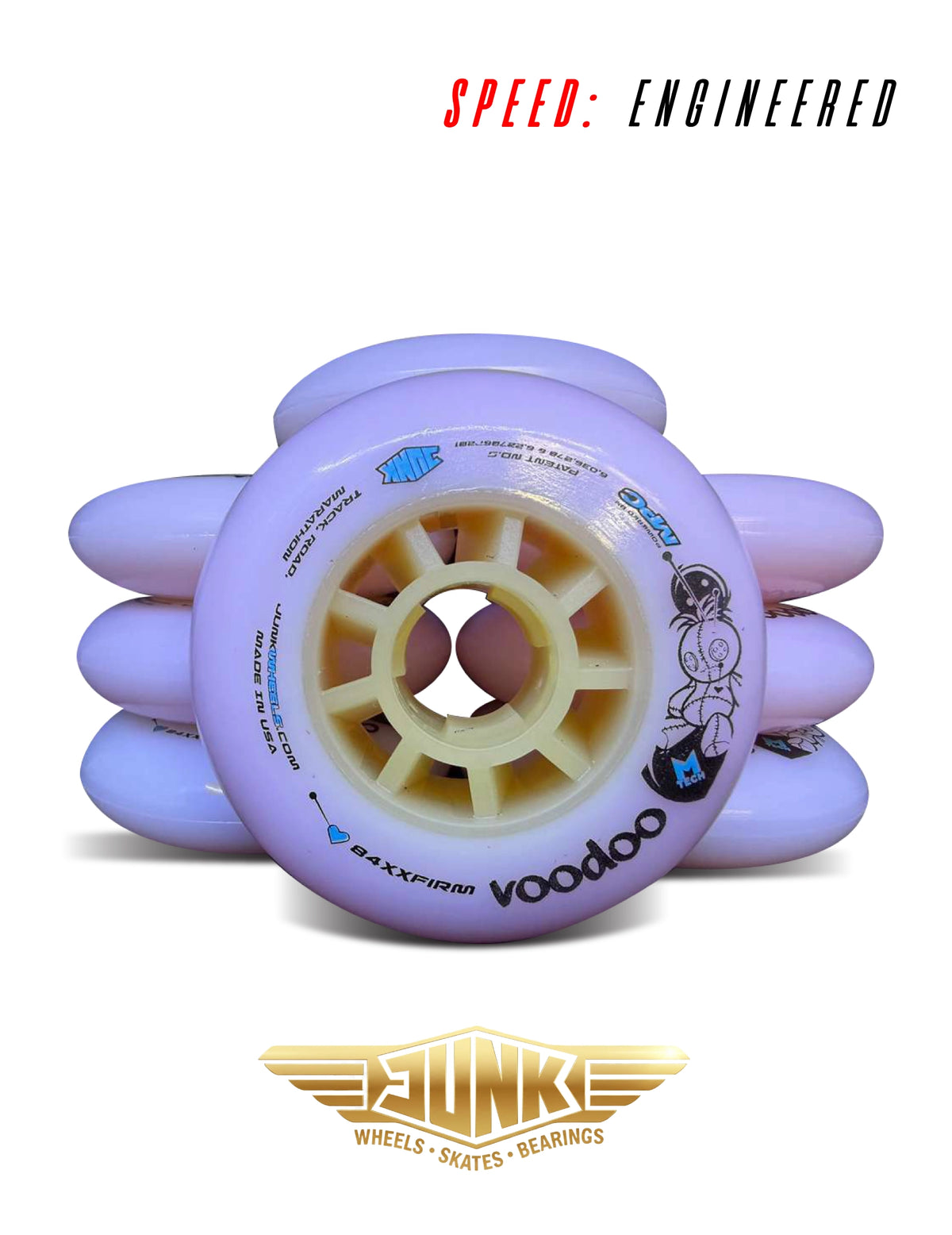 Junk Voodoo 🔮 Inline Race Wheels – 80–110mm (Firm • X-Firm • XX-Firm)