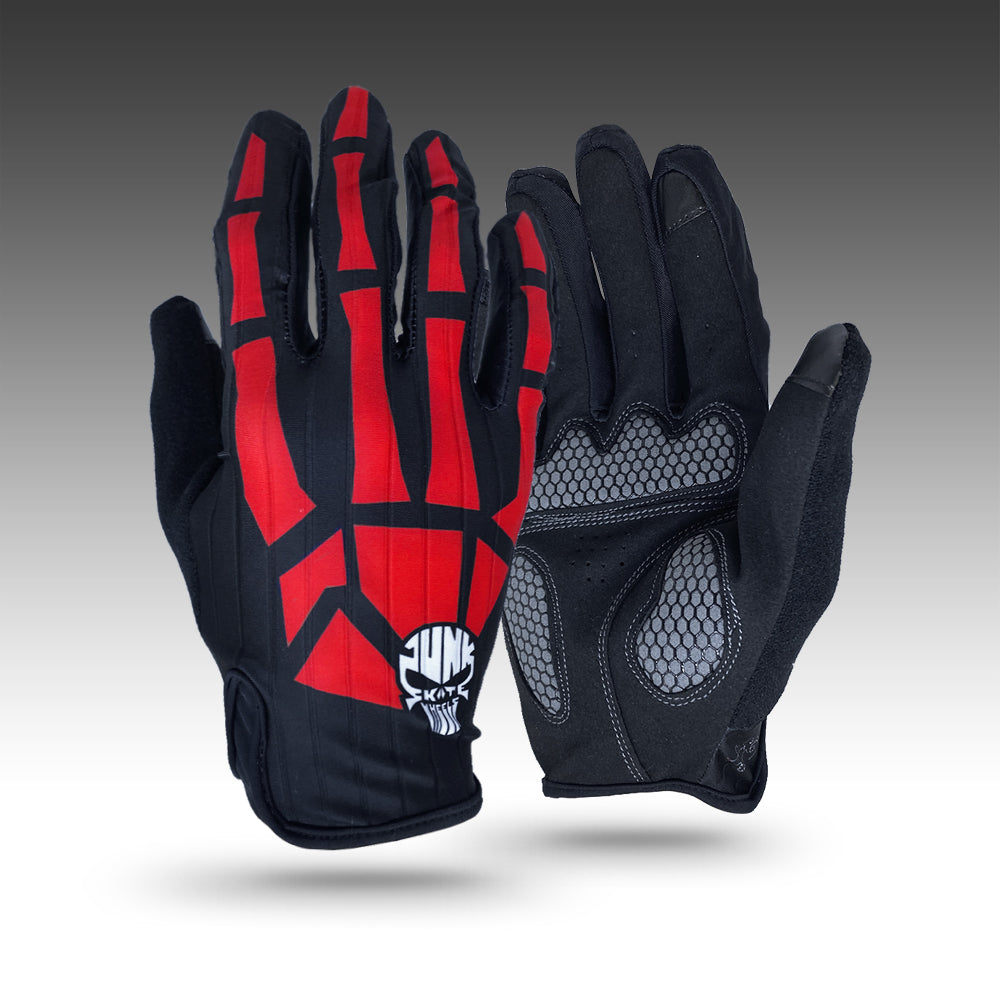 Junk Red Bones Aero Racing Long Finger Gloves